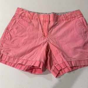 J. Crew Women's Size 6 Chino Salmon Pink Flat Front Chino Shorts